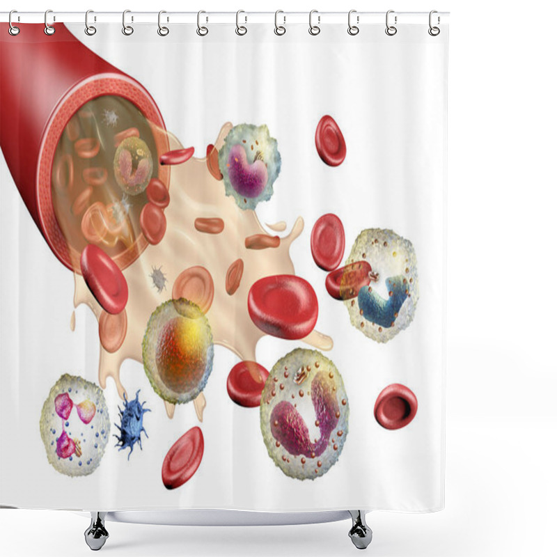 Personality  Different Elements Of Human Blood Shower Curtains