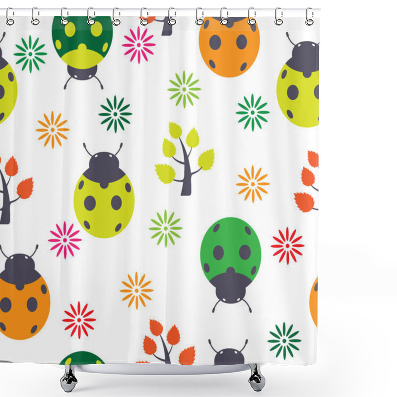 Personality  Ladybirds Seamless Shower Curtains