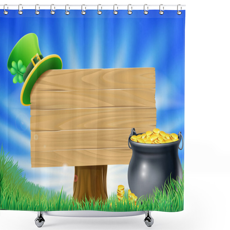 Personality  Saint Patricks Day Leprechaun Sign Shower Curtains