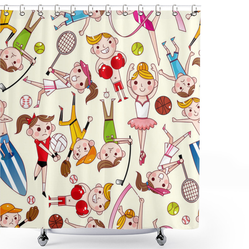 Personality  Cartoon Sport Player Pattern Shower Curtains