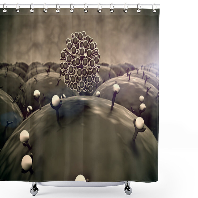 Personality  Coronavirus Atack The Lungs Cell Shower Curtains