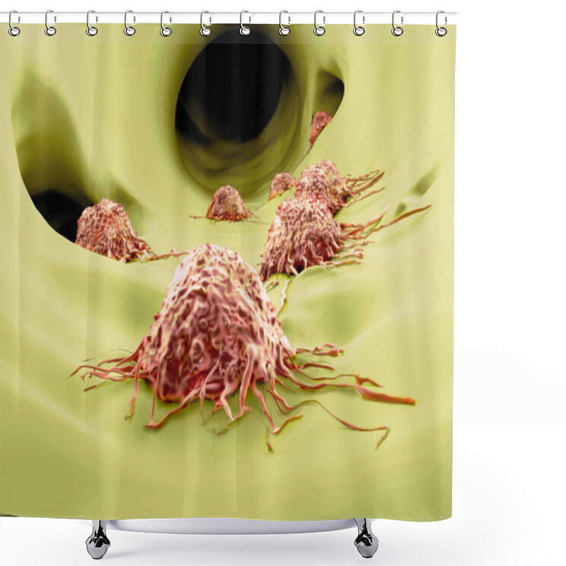 Personality  Migrating Cancer Cells. Illustration Shower Curtains