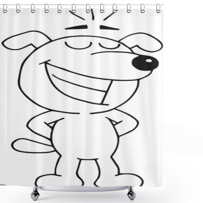 Personality  Happy Dog Shower Curtains