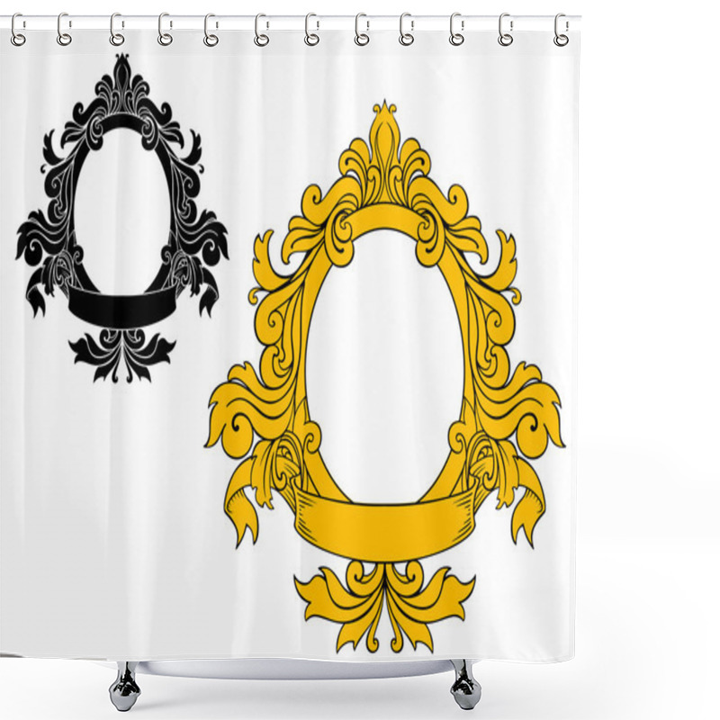 Personality  Medieval Floral Frame Shower Curtains