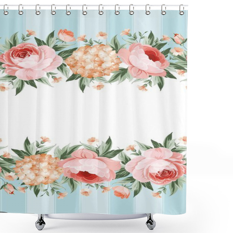 Personality  Floral Invitation Card. Shower Curtains