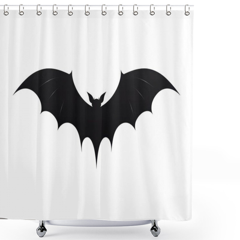 Personality  A Striking Silhouette Of A Bat With Extended Wings, Symbolizing Mystery And Nocturnal Elegance. Shower Curtains