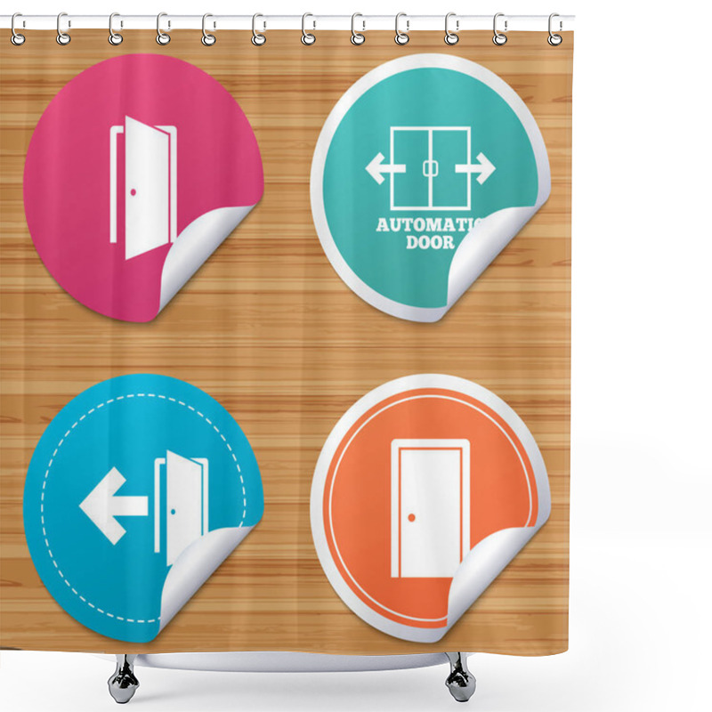 Personality  Doors Icons Set Shower Curtains