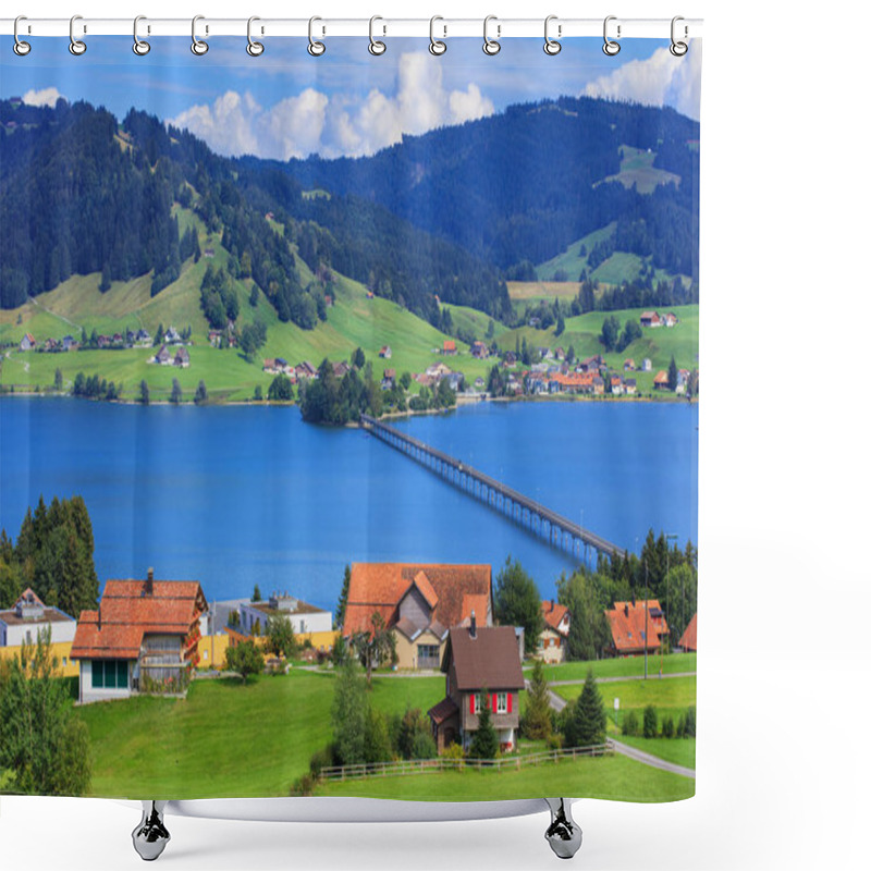 Personality  View In The Town Of Einsiedeln, Switzerland Shower Curtains