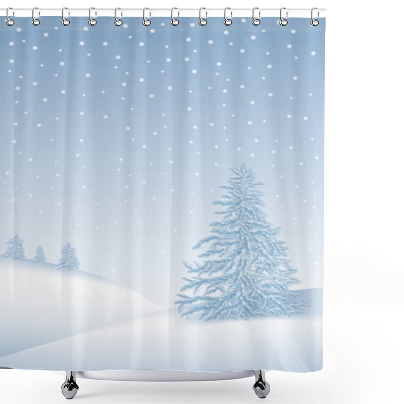 Personality  Winter Landscape Shower Curtains