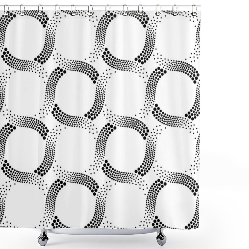 Personality  Black And White Dotted Pattern Shower Curtains