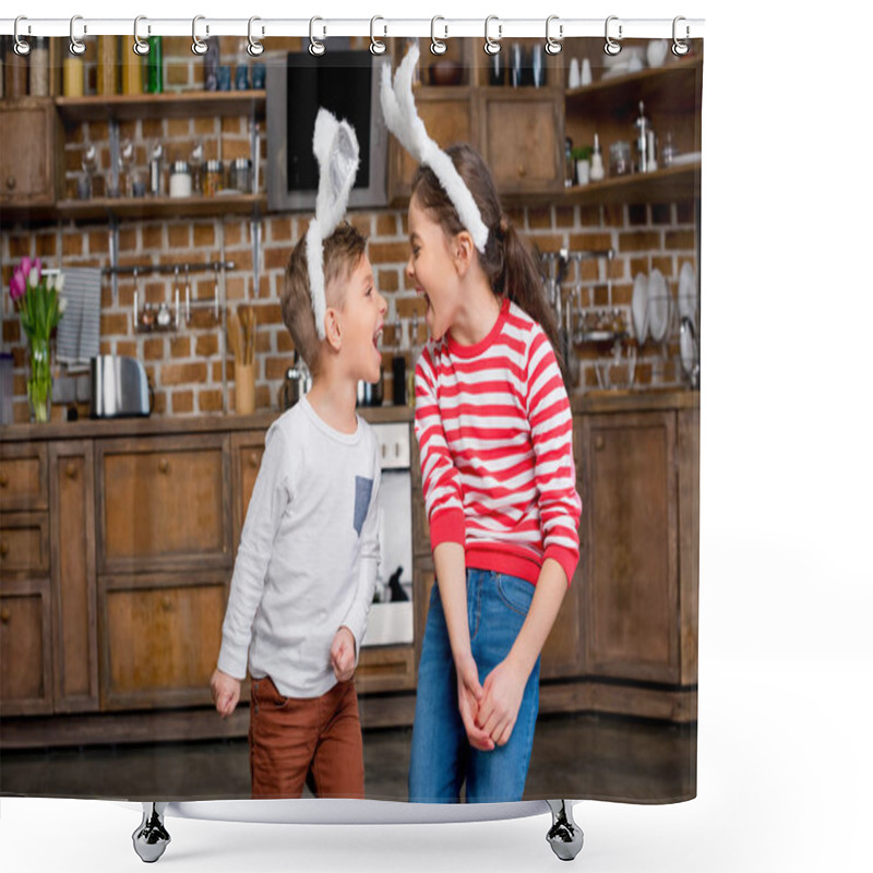 Personality  Children In Bunny Ears Shower Curtains