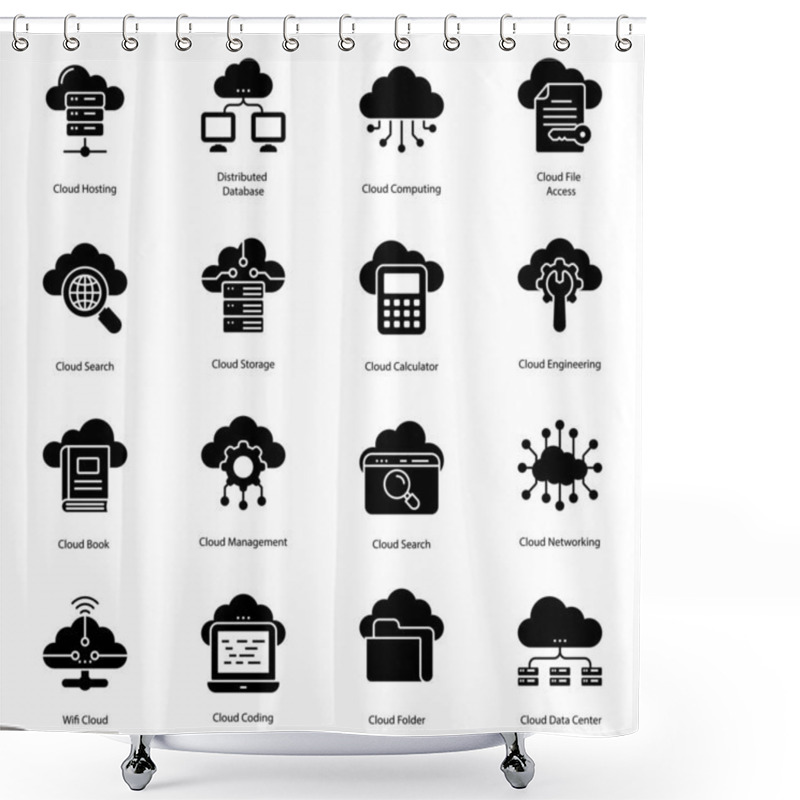 Personality  Here Is A Set Of Cloud Computing Glyph Icons, Having Exhilarating Visuals Thats Are Easily Editable And Modify As Per Your Project Needs. Select And Download It ! Shower Curtains