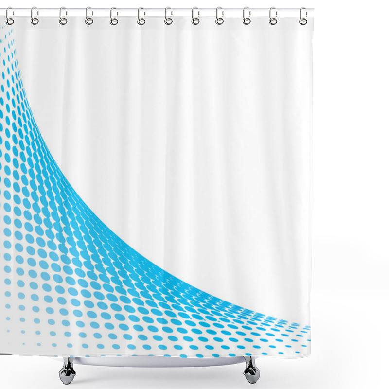 Personality  Blue Halftone Background Shower Curtains