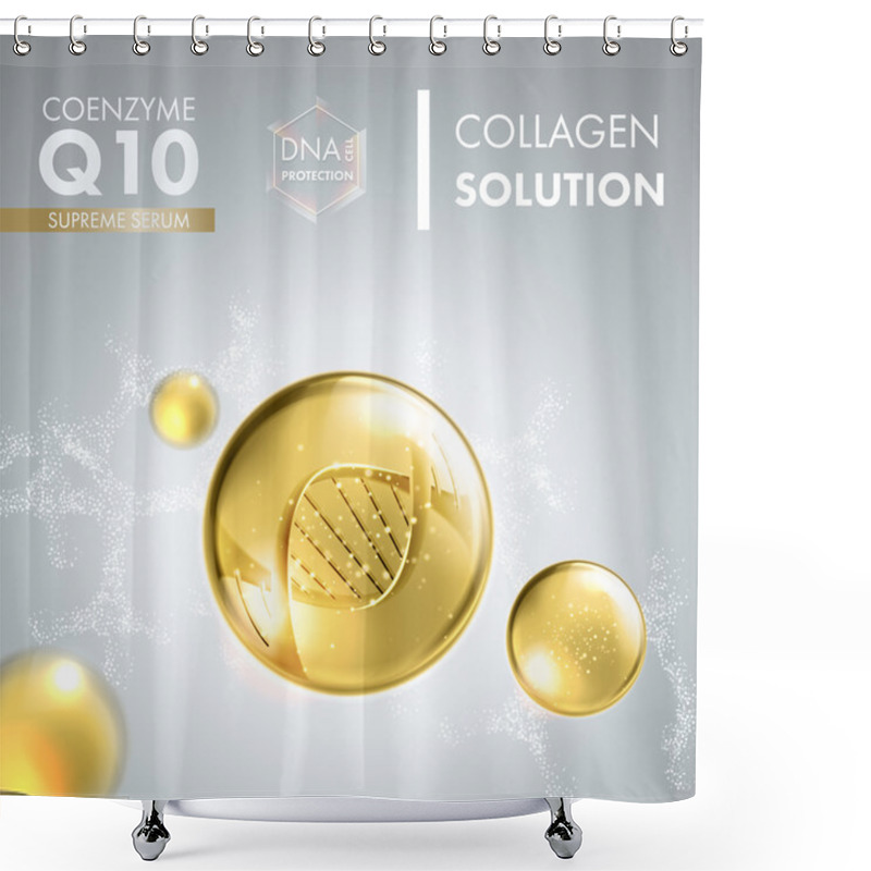 Personality  Supreme Q10 Enzyme Drop Essence With DNA Helix Shower Curtains