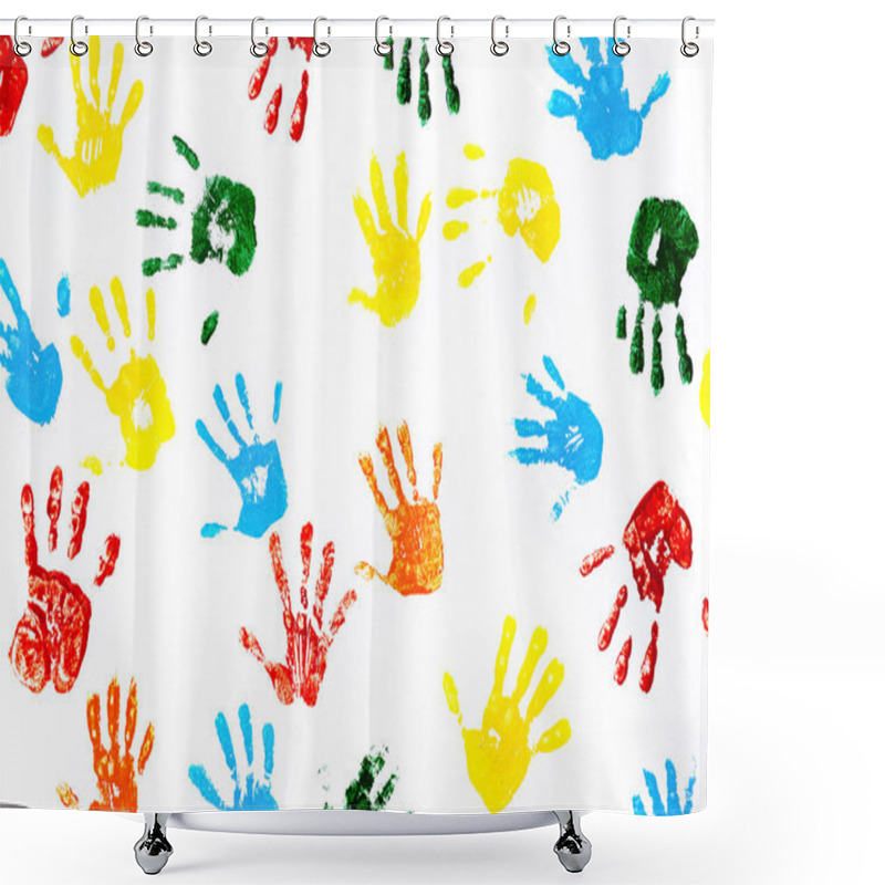 Personality  Prints Of Hands Of Child Shower Curtains