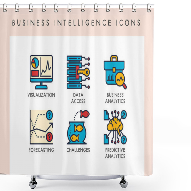 Personality  Business Intelligence Concept Icons For Website, App, Blog, Presentation, Etc. Shower Curtains