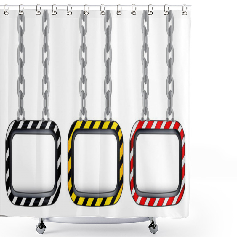 Personality  Isolated Hanged Chain Board Striped Collection Vector Shower Curtains