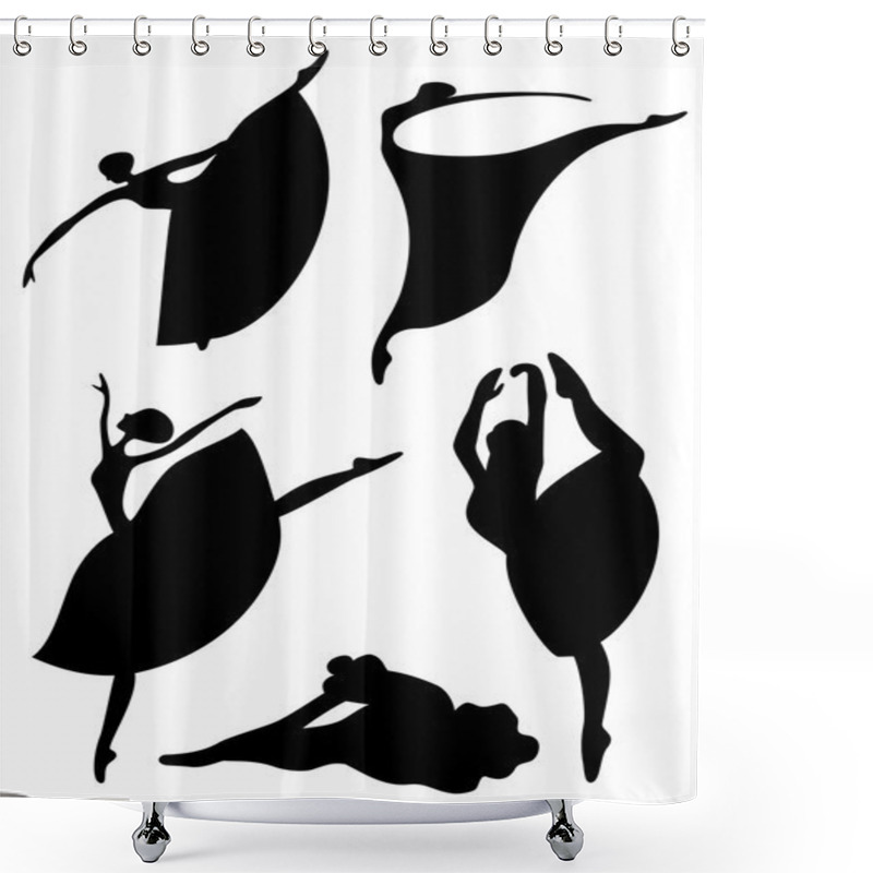 Personality  Ballet Sihlouettes Shower Curtains