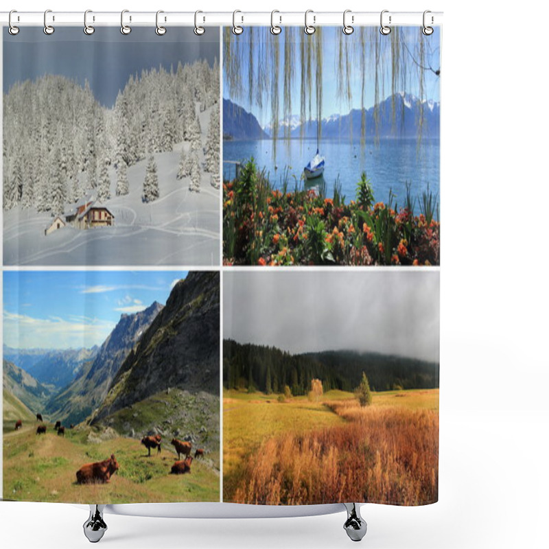 Personality  Four Seasons Collage Shower Curtains