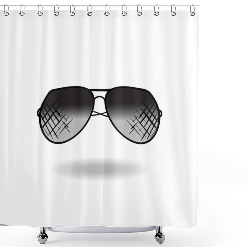 Personality  Illustration Of Sunglasses. Vector Shower Curtains