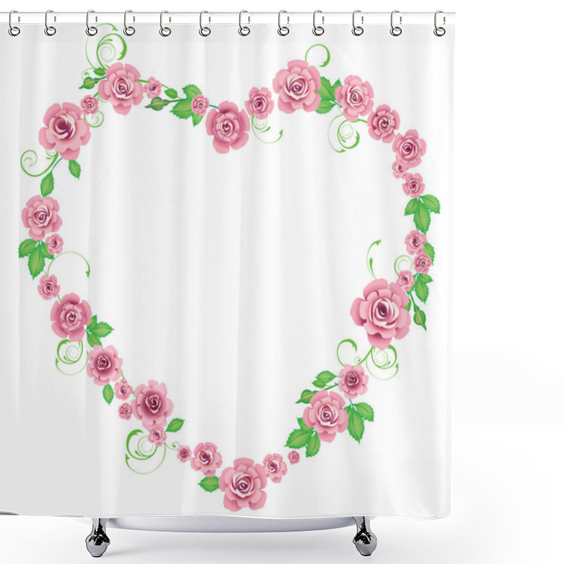 Personality  Frame With Roses Shower Curtains