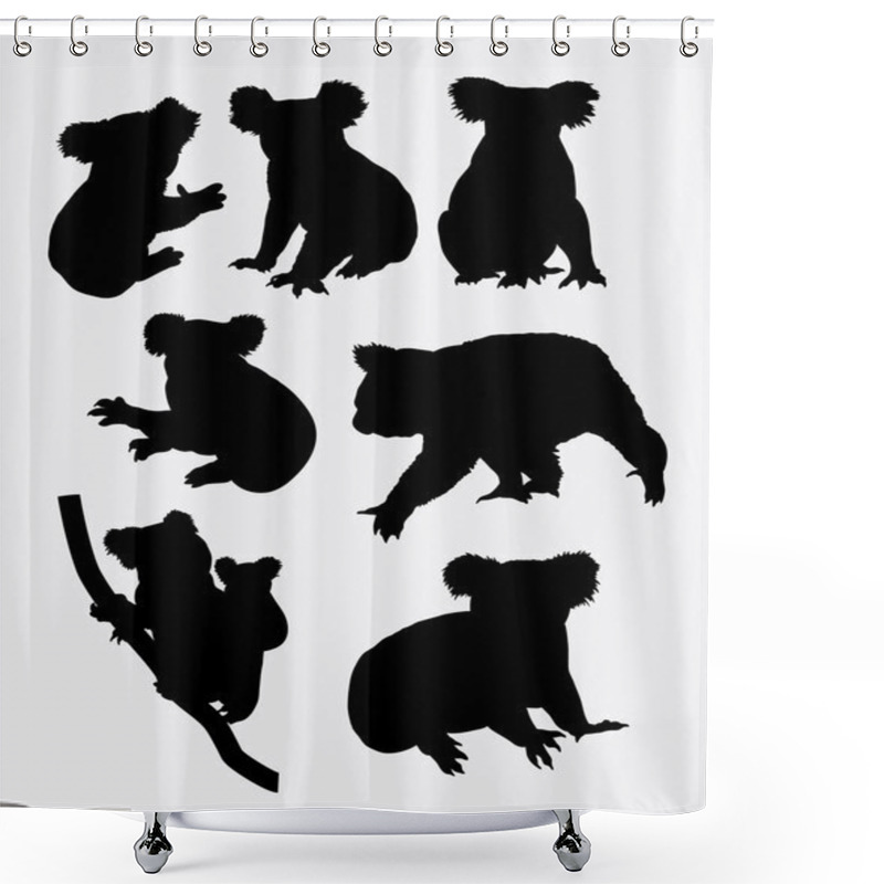 Personality  Cute Koala Animal Silhouettes Shower Curtains