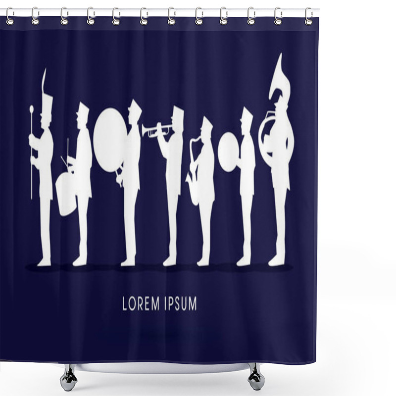 Personality  Silhouette Marching Band  Shower Curtains