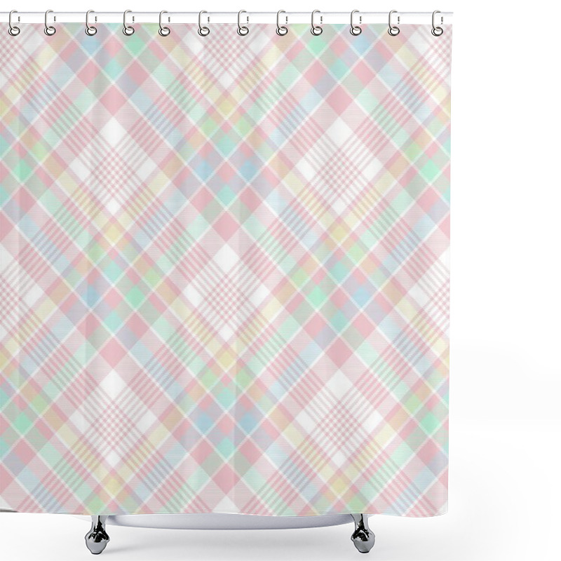 Personality  Rainbow Pastel Chevron Plaid Tartan Textured Seamless Pattern Design Suitable For Fashion Textiles And Graphics Shower Curtains