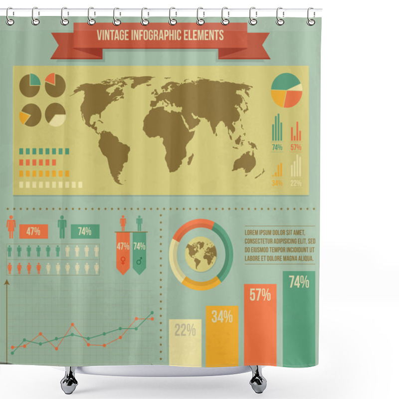 Personality  Set Elements Of Infographics Shower Curtains