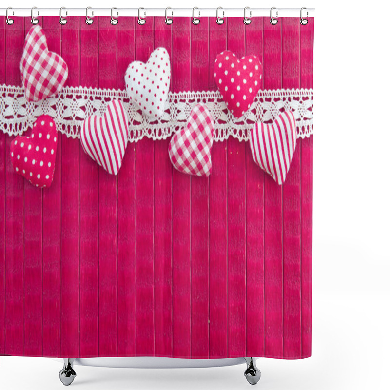 Personality  PInk Background With Little Hearts Shower Curtains