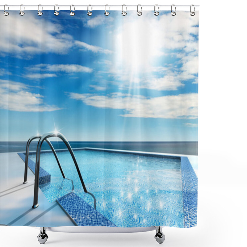 Personality  Swimming Pool Shower Curtains