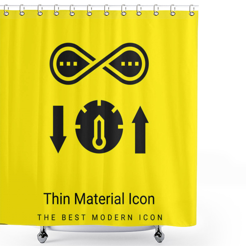 Personality  Bandwidth Minimal Bright Yellow Material Icon Shower Curtains