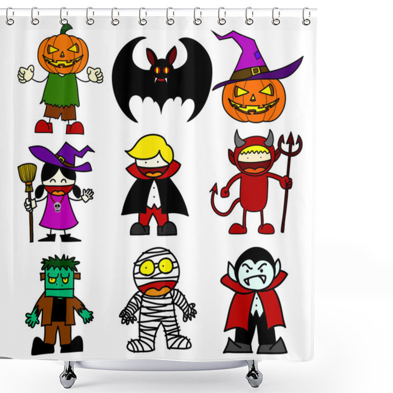 Personality  Halloween Character Cartoon. Shower Curtains