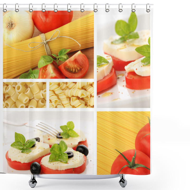 Personality  Italian Food Collage Shower Curtains