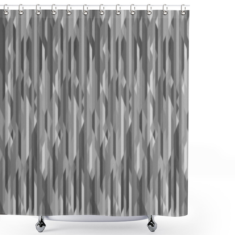 Personality  Seamless Polygonal Pattern. Abstract Geometric Texture. Tiled Background. Black And White Illustration Shower Curtains