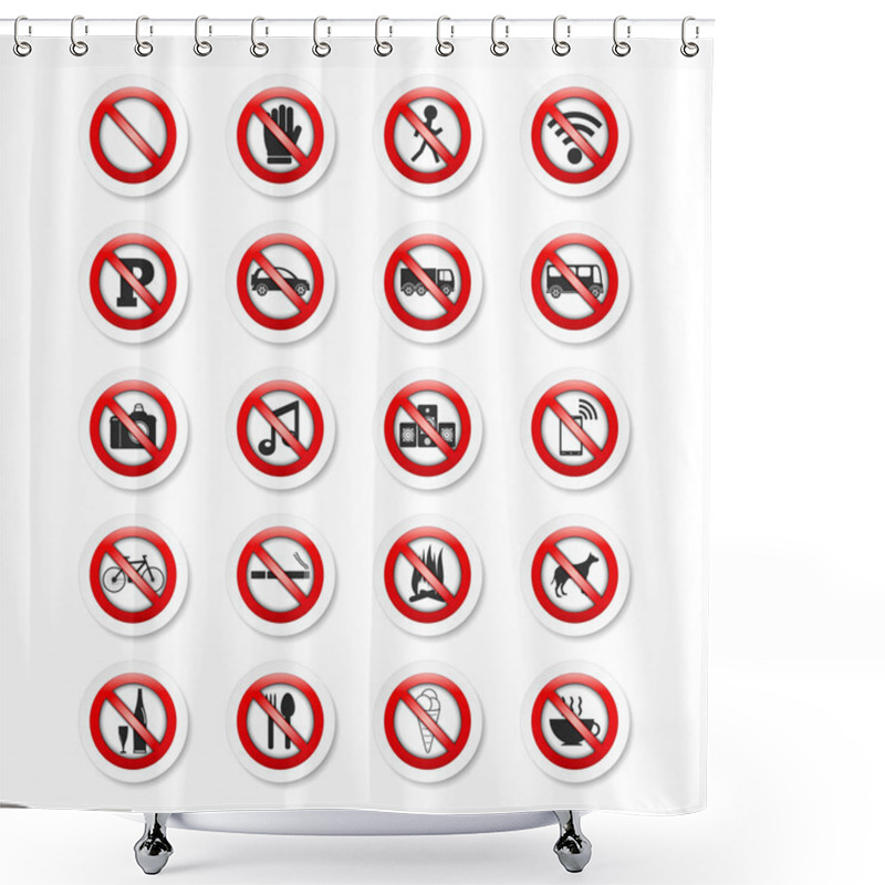 Personality  Prohibition Signs Shower Curtains