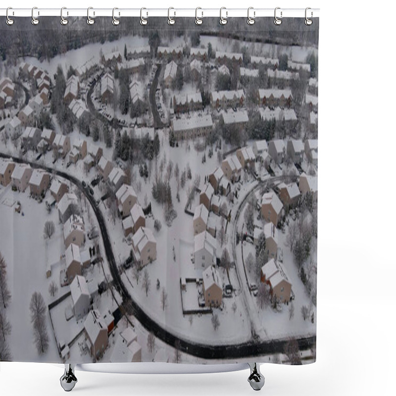 Personality  Snowy Winter On The Residential Streets After The Snow Of A Small Town In Winter Landscape Shower Curtains