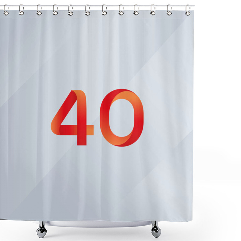 Personality  40 Number Logo Icon Shower Curtains