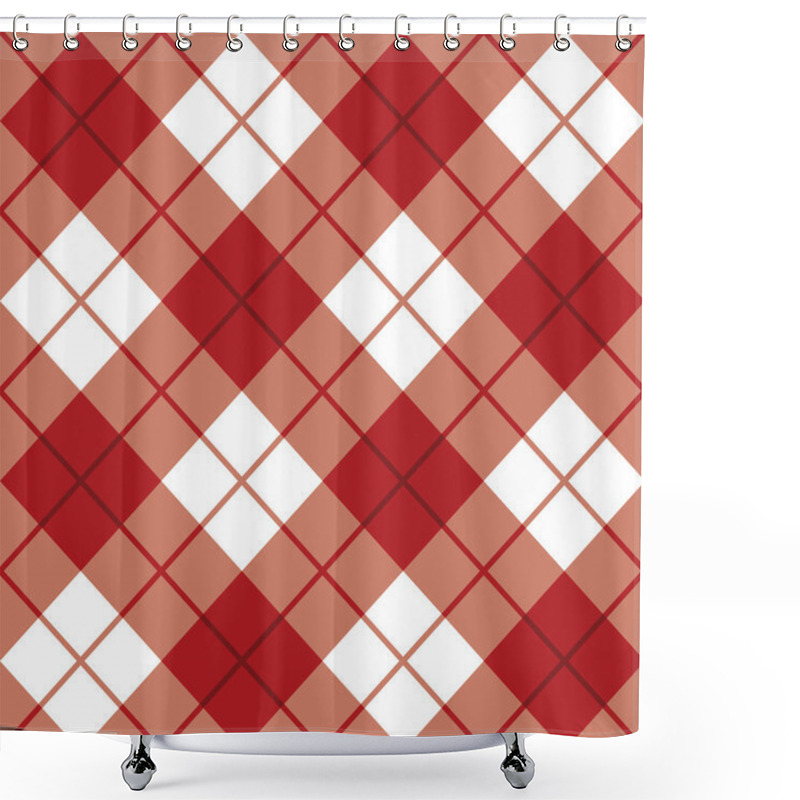 Personality  Bias Plaid Pattern In Red Shower Curtains