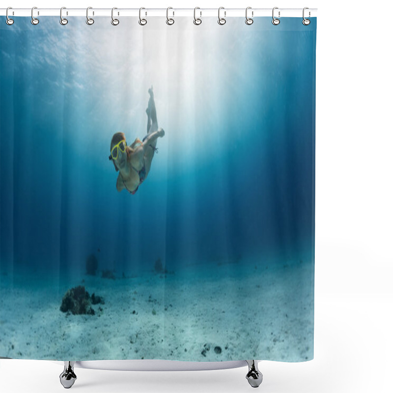 Personality  Skin Diving In The Ocean Shower Curtains