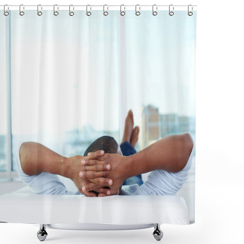 Personality  Resting On Sofa Shower Curtains