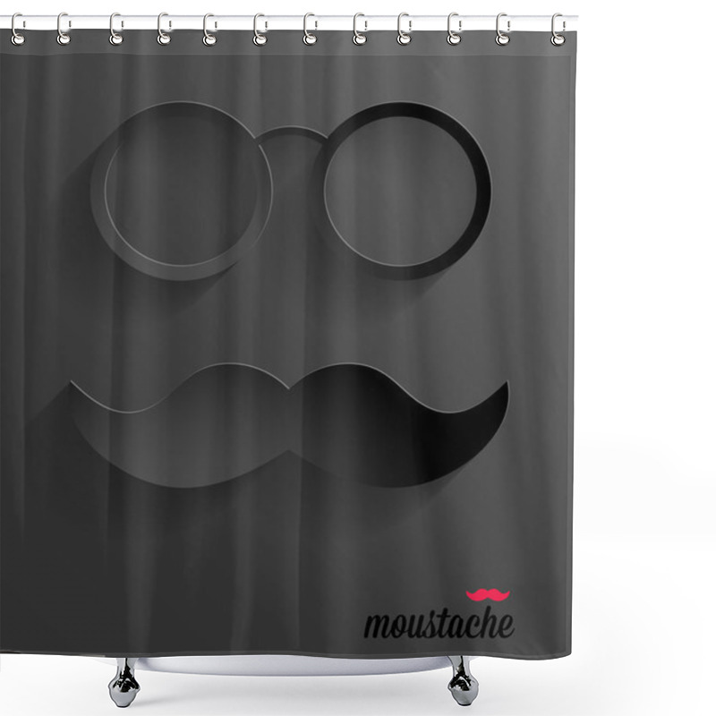 Personality  Black Moustaches Background Shower Curtains