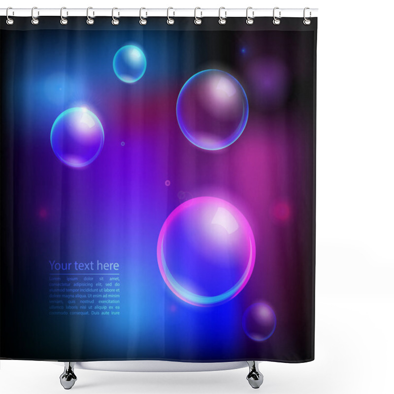 Personality  Galaxy Light Background With Bubbles Shower Curtains