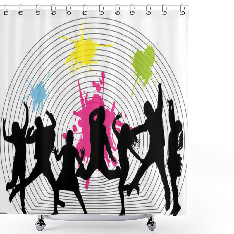 Personality  Dancing Silhouettes Shower Curtains