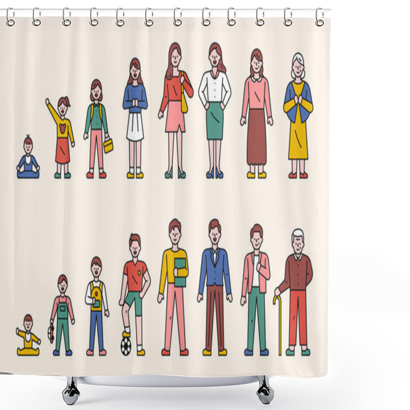 Personality  Background With Family, Persons Different Ages  Shower Curtains