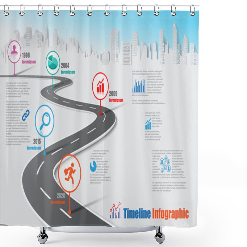 Personality  Business Road Map Timeline Infographic, Vector Illustration Shower Curtains