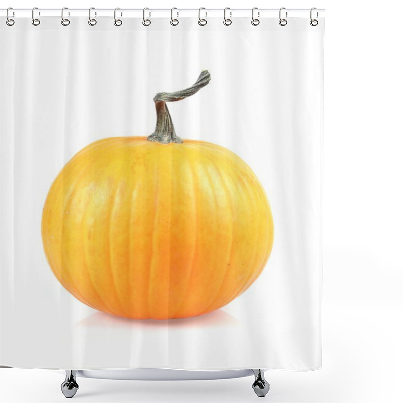 Personality  Pumpkin On White Background Shower Curtains