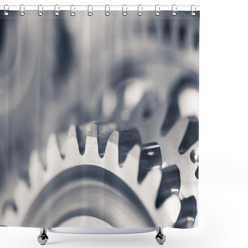 Personality  Engine Gear Wheels, Industrial Background Shower Curtains