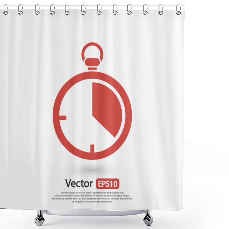 Personality  Stopwatch Icon Design Shower Curtains