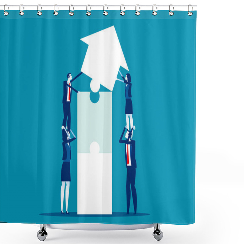 Personality  Business Partners And Teamwork. Concept Business Team Vector Ill Shower Curtains